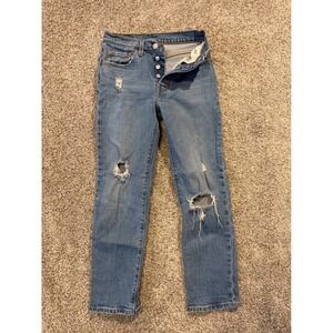 Stylish Blue Distressed Women Jeans